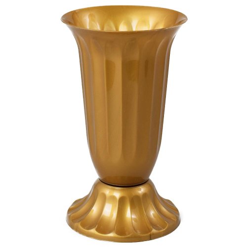 064 váza uh vrúbkovaná 14 zlatá /14xv24cm/ - Vianočné stromčeky