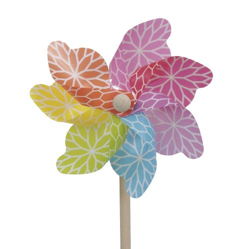 Vrtuľka kvety plast 17x40cm farebná - Veľkonočné vajíčka
