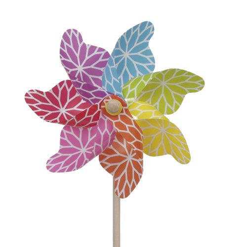 Vrtuľka kvety plast 22x45cm farebná