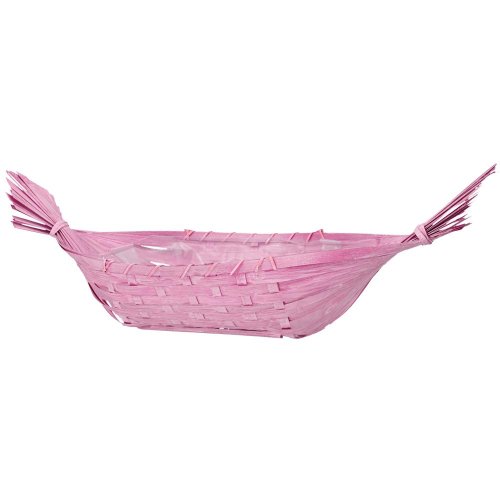 Košík loďka bambus 63x10cm ružový