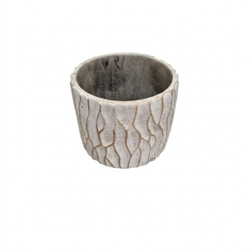 A5 obal cement biela  15,5x15,5x12cm - Umelé kvety