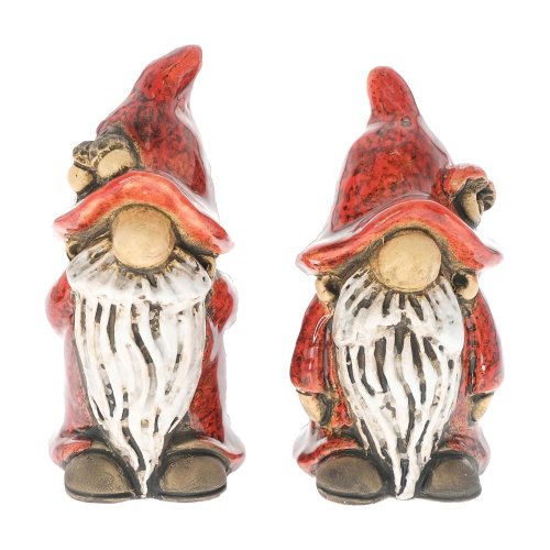 Trol s bradou keram. červený mix/2 4,2x4,2x8,9cm - Jesenné dekorácie