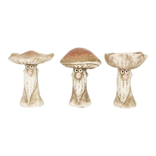 Huba škriatok keram. bl.hnedá mix/3 6,5x6,5x8,1cm - Jesenné dekorácie
