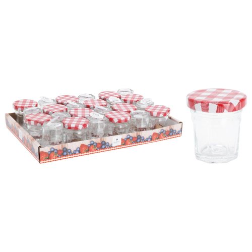 Pohár sklo/zav. 45ml s kov. vrchnákom - Umelé kvety