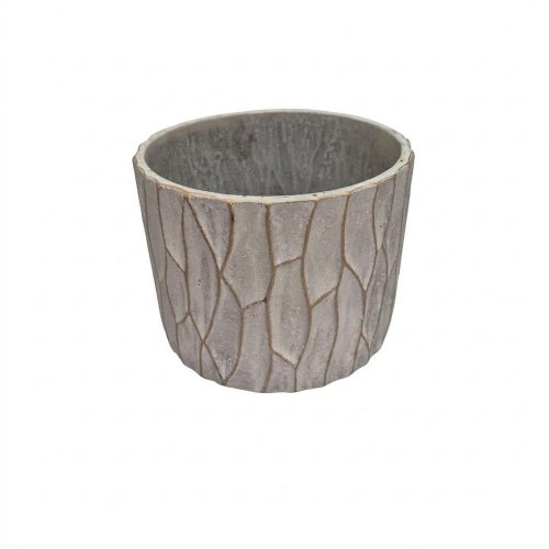 A5 obal cement biela  19x19x15cm - Umelé kvety
