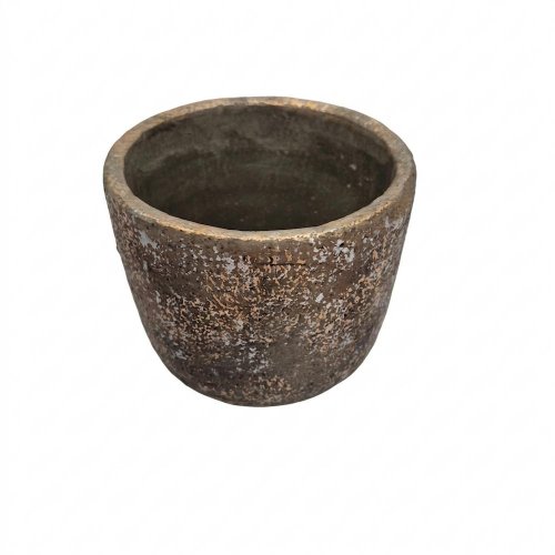 A3 obal cement zlatý 14x14x12,5cm - Umelé kvety