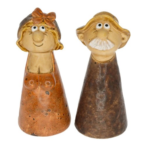 Farmár/gazdinka keram. na plot oranž./hn. mix 9,2x9,1x20,1cm - Umelé kvety