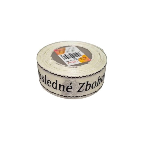 Stuha smútočná posledné zbohom ecru/čierna 3cm*20y - Umelé kvety