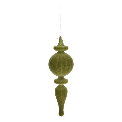 Záves ornament zamat plast 21cm zelený - Vianočné dekorácie a ozdoby