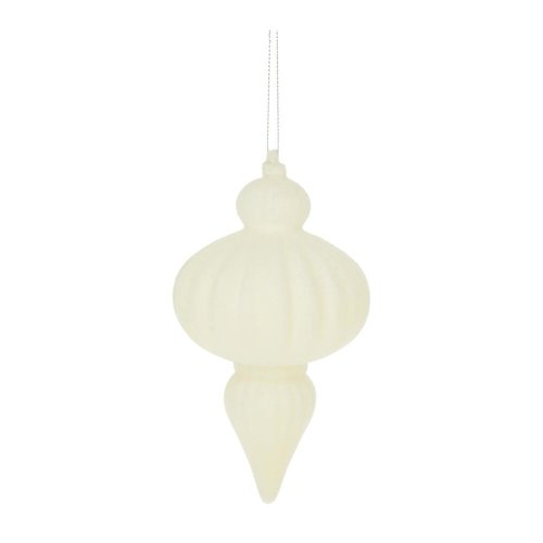 Záves ornament zamat plast 15cm krém - Vianočné dekorácie a ozdoby