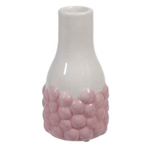 Váza bublinky keramika 6x11,5cm bieloružová