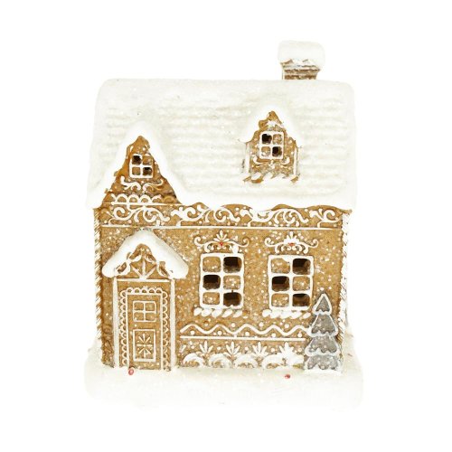 Domček perník polyres 13x10,5x17cm - Vianočné dekorácie