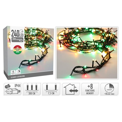 Led lights 240led 3clr - Vianočné osvetlenie