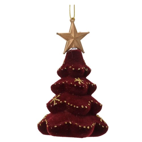 Stromček polyst.gliter červený pr.6,8cm/11,2cm - Vianočné dekorácie a ozdoby