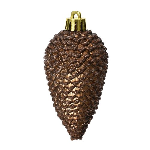 Šiska s/6 polyst.gliter mocca hnedá pr.4,5x8cm - Vianočné dekorácie a ozdoby
