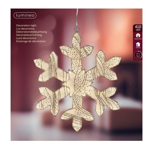 Led vločka záves pr.38cm - Vianočné osvetlenie