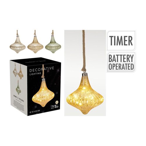 Led guľa závesná dekorácia v tvare cibule 3ass - Vianočné osvetlenie
