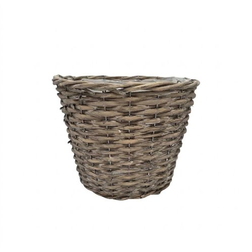 Obal prútie okrúhly sivý 26*20cm - Umelé kvety