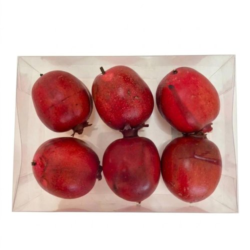 Jablká granátové s/6 plast 5,5cm červené - Jesenné dekorácie