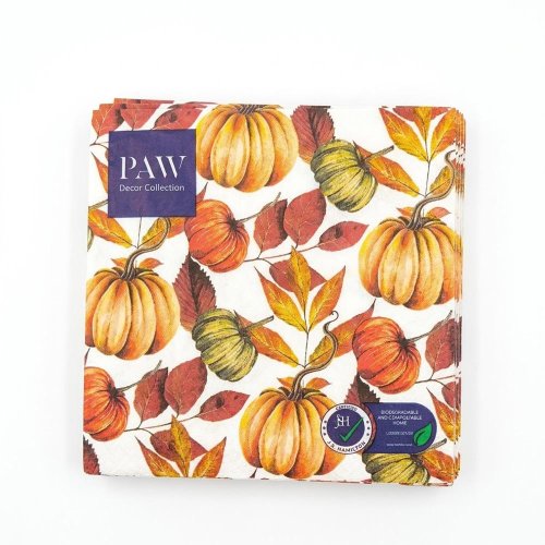 Sdl237200 servítky 33x33cm/20/3vrst pumpkin pattern - Vianočné dekorácie a ozdoby