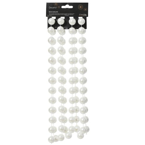 Girlanda biela perla pr.0,2cm x2,7m/ polysterén - Vianočné dekorácie