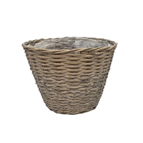 Obal prútie okrúhly sivý 36x28cm - Umelé kvety