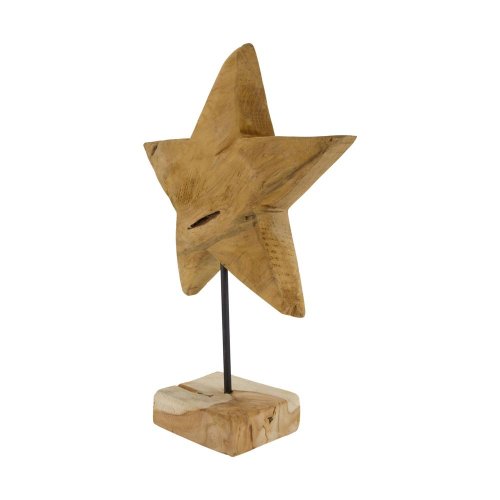 Hviezda z teak. drevo na stojane 28x10x40cm - Vianočné dekorácie