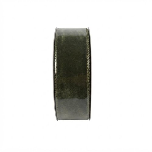 Stuha 3,8cm/10y zamat zelený