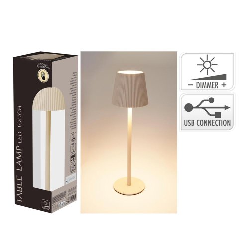 Led stolná lampa 10 x 36 cm/usb, krém