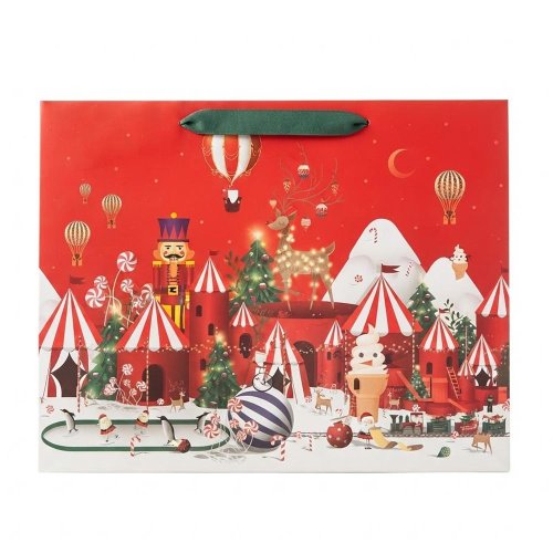 Agb2019706 taška darč. v26,5x33,5+13cm winter wonderland christmas horizontal - Umelé kvety