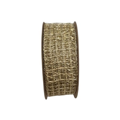 Stuha vian sieťka 3,8cm/10m zlatá