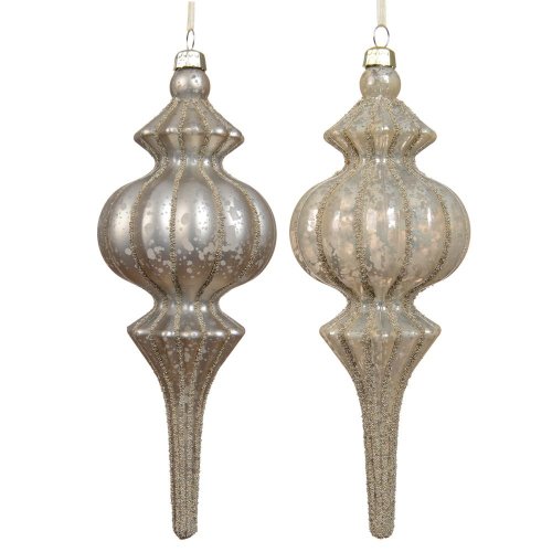 Ozdoba polyst.gliter krém pr.7cm/17cm 2ass - Veľkonočné ozdoby