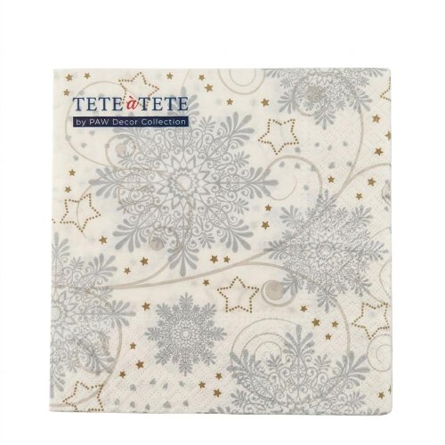 Tl648000 servítky tat bn snow. silver 33x33 3vrt napkins - Vianočné osvetlenie