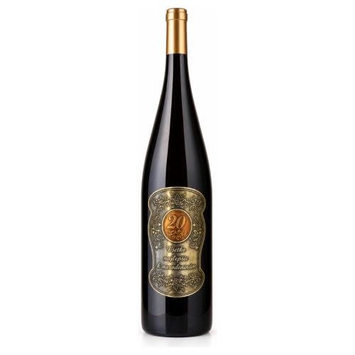 Darčekové víno 1,5 l s kovovou etiketou k 20. narodeninám