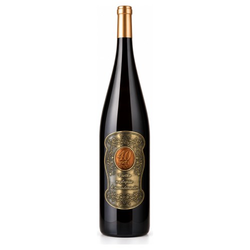 Darčekové víno 1,5 l s kovovou etiketou k 40. narodeninám