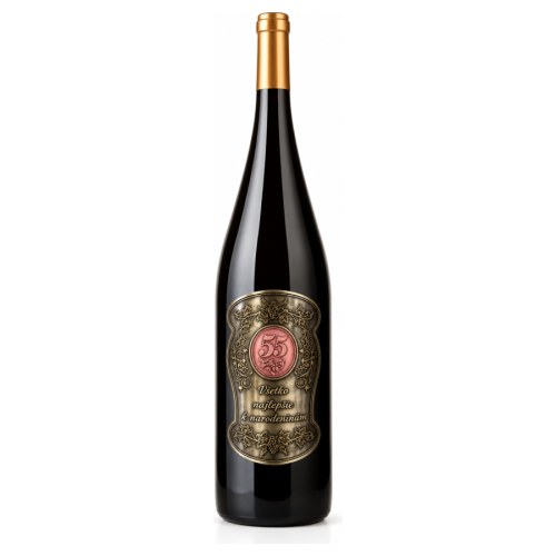 Darčekové víno 1,5 l s kovovou etiketou k 55. narodeninám
