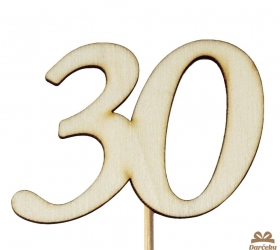 Drevený výsek s číslom 30
