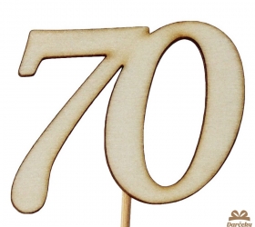 Drevený výsek s číslom 70