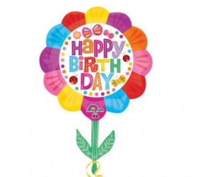 Balón Kvetinka Happy Birthday