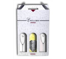 Svadobný darčekový vínny  set 3 v 1   Irsai Oliver so zlatom