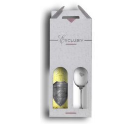 2v 1 Svadobný darčekový vínny set víno so zlatom - pohár