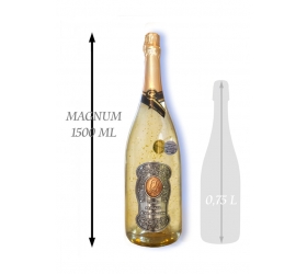 60  rokov  Zlaté šumivé 1,5 L Narodeniny kovová etiketa