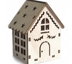 Malý Drevený LED Svetlo Domček