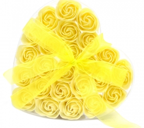 Sada 24 mydlových kvetov - žltá ruža