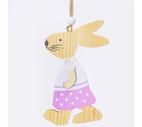 Záves zajac v ružovom 12x8x1,5cm