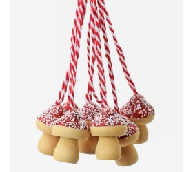 Muchotrávka mini 8ks drevo 5,7x8 cm