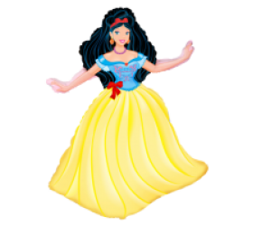 Balón Princezná žltá 71-91 cm héliový