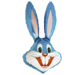 Balónik Zajac modrý - 35cm