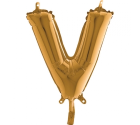 Balón písmeno V zlaté 35 cm