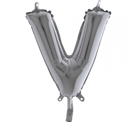 Balón písmeno V strieborné 35 cm